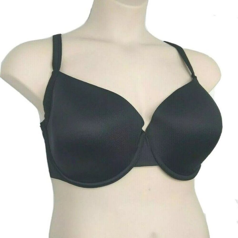 Cacique Lane Bryant Womens Smooth T Shirt Bra Convertible Straps Size 38C Black
